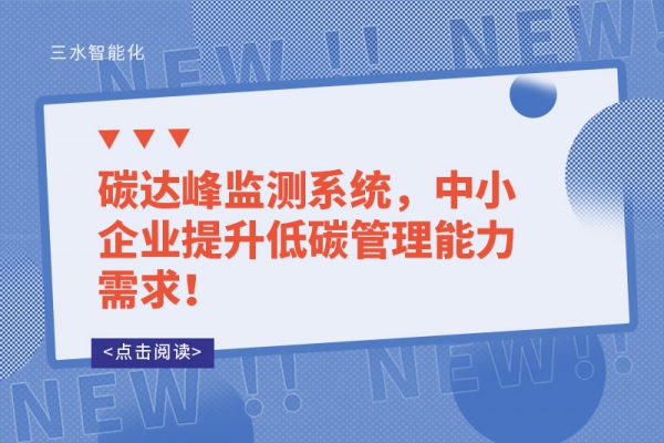 碳達峰監(jiān)測系統(tǒng)，中小企業(yè)提升低碳管理能力需求！